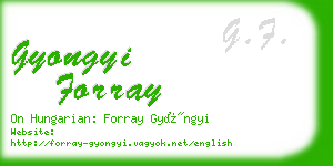 gyongyi forray business card